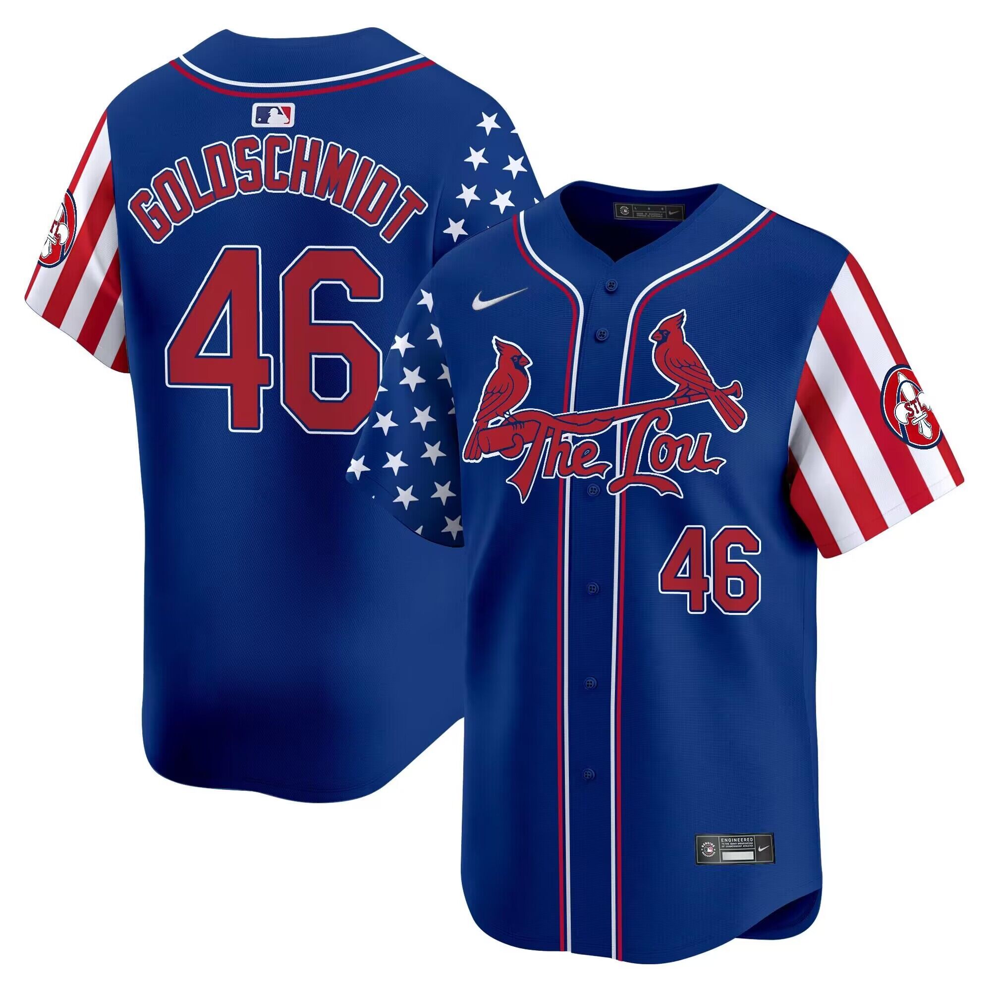 Men MLB 2024 St.Louis Cardinals #46 Goldschmidt blue jerseys